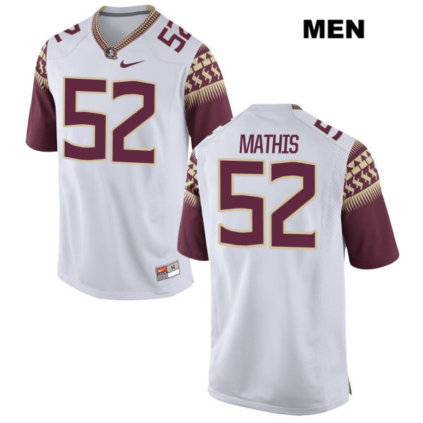 Men's NCAA Nike Florida State Seminoles #52 Jamario Mathis College White Stitched Authentic Football Jersey YIW1269UW
